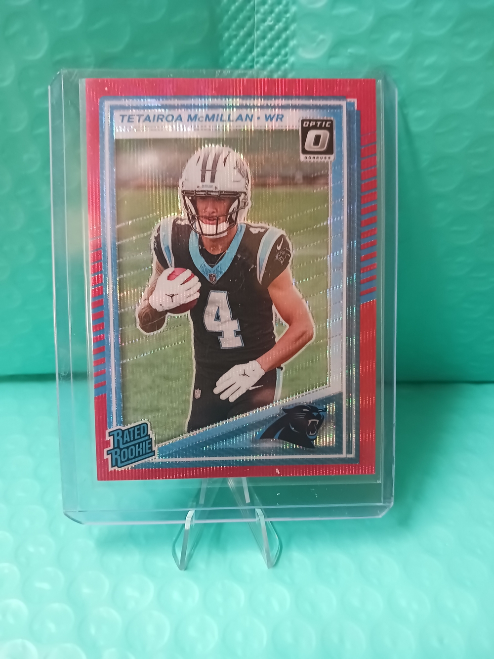 2025 Panini OPTIC PRIZM TeTairoa McMillan RED SHOCK WAVE #314